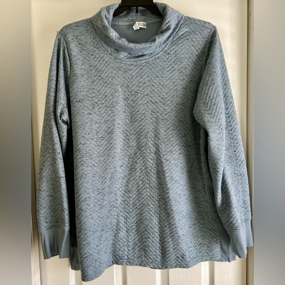 RBX Tops - RBX Active Blue Cowl Neck Pullover Tunic Quilted Activewear, Size 2X